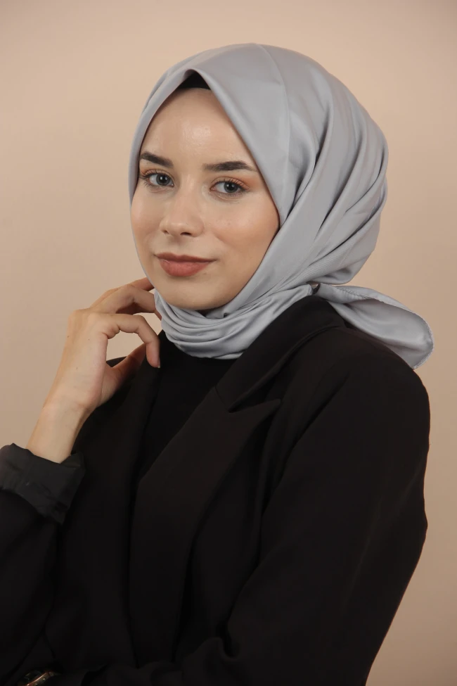 AÇIK GRİ Siyane Scarf Düz Twill Eşarp