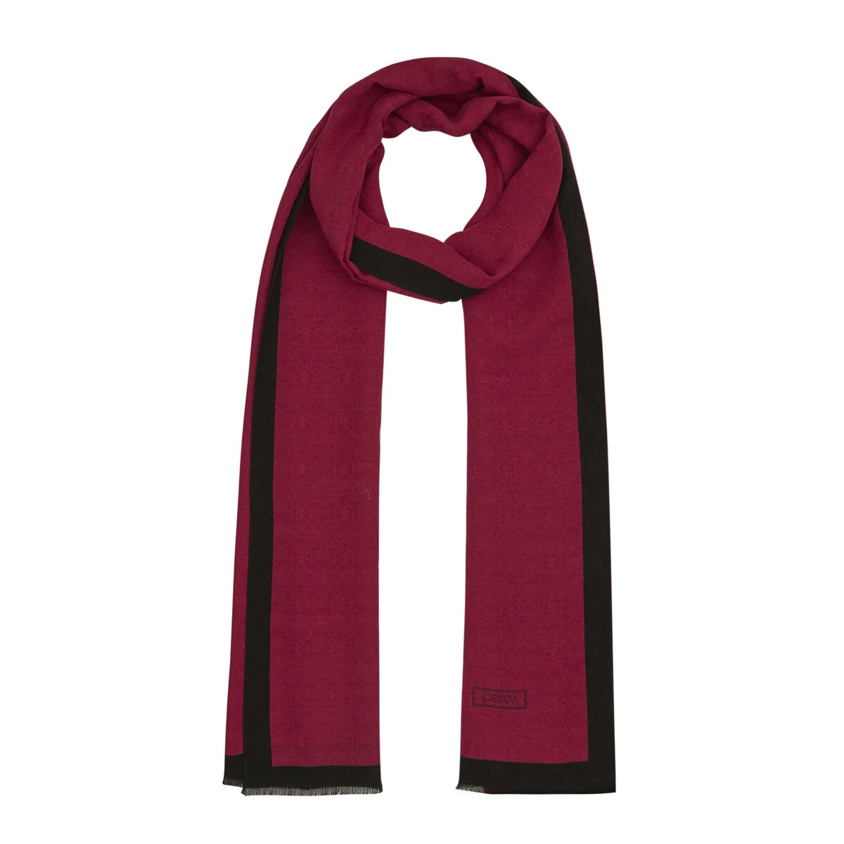 BORDO İpekevi Monogram Şal 4356