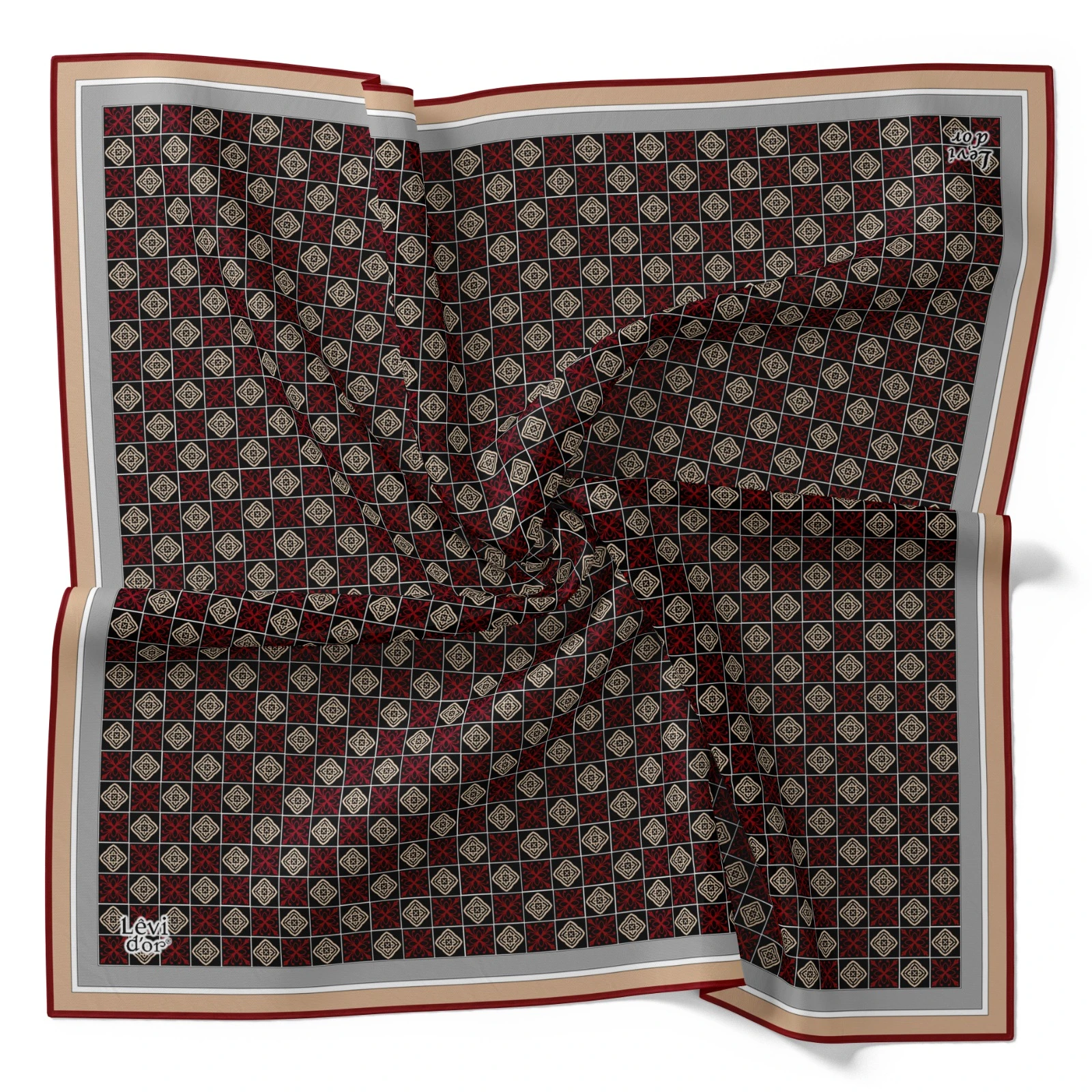 BORDO Levidor Twill İpek Eşarp 31