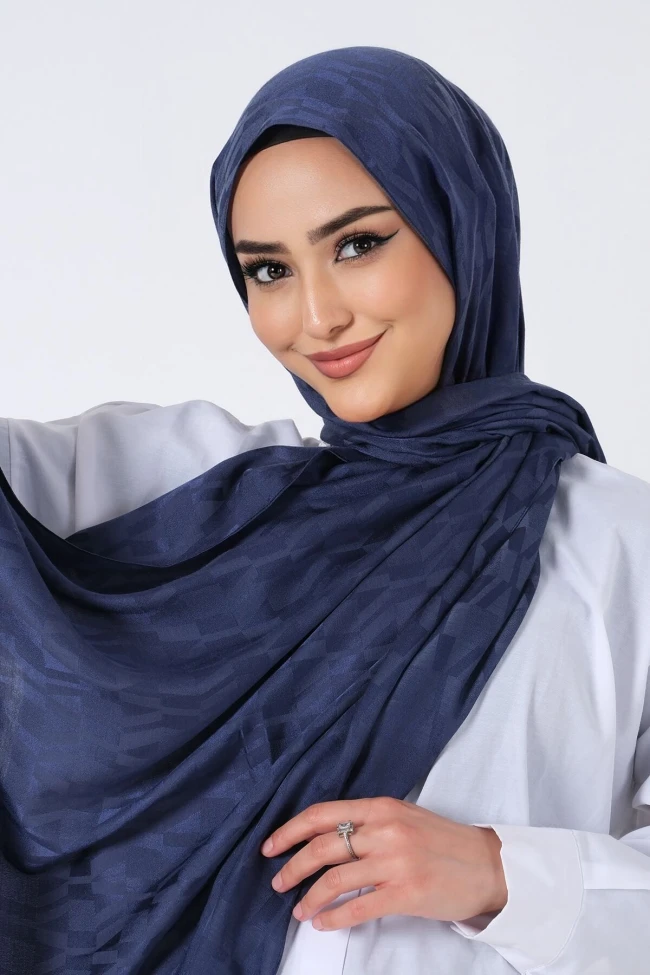 LACİVERT Harem Scarf Esila Jakar Şal