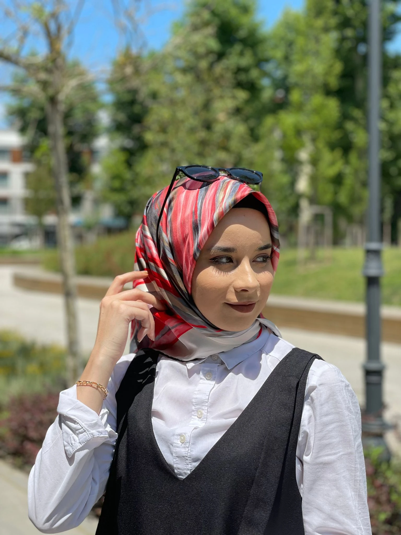 Lady Scarf Eşarp Boyama Desenli