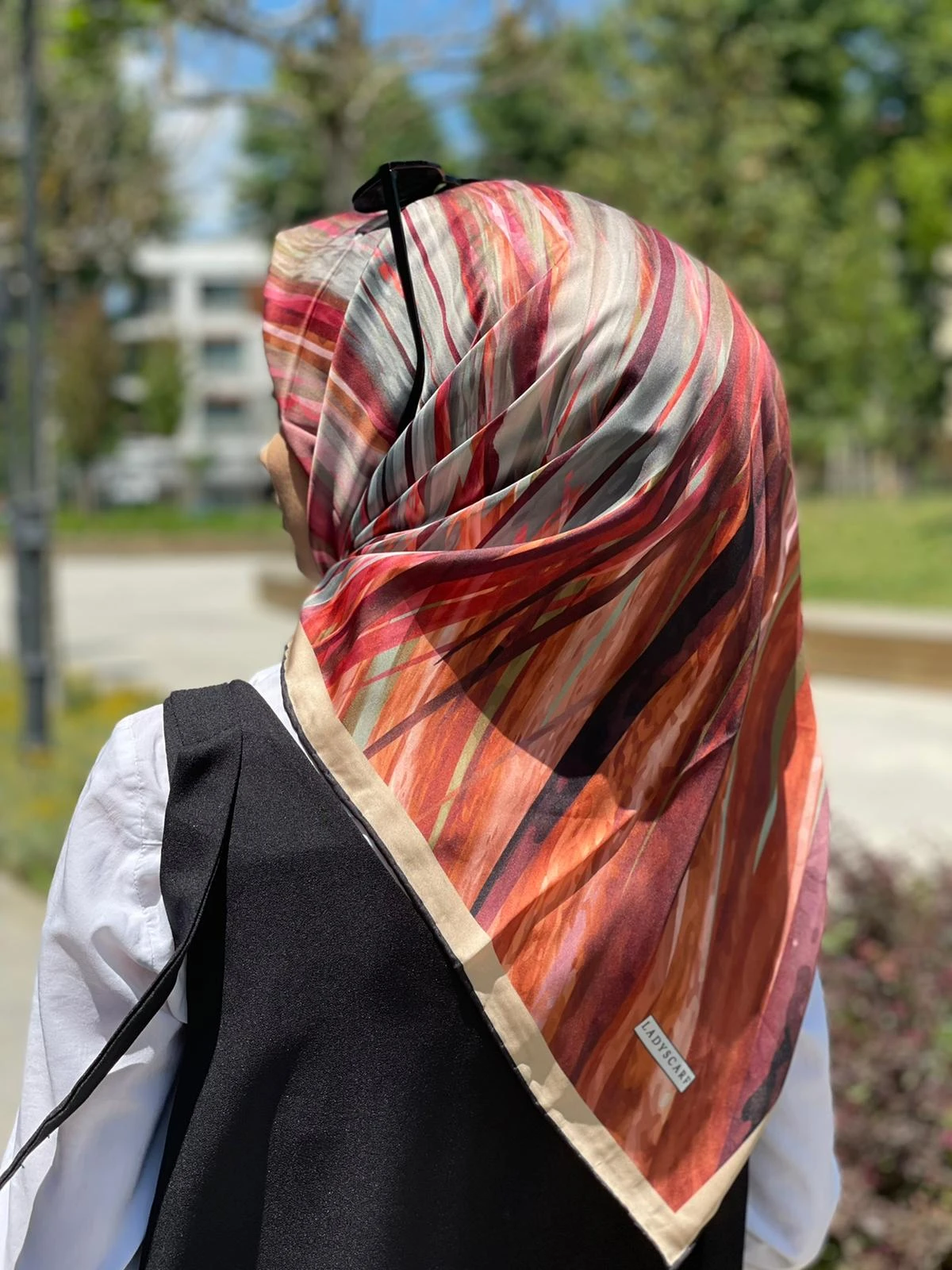 Lady Scarf Eşarp Boyama Desenli