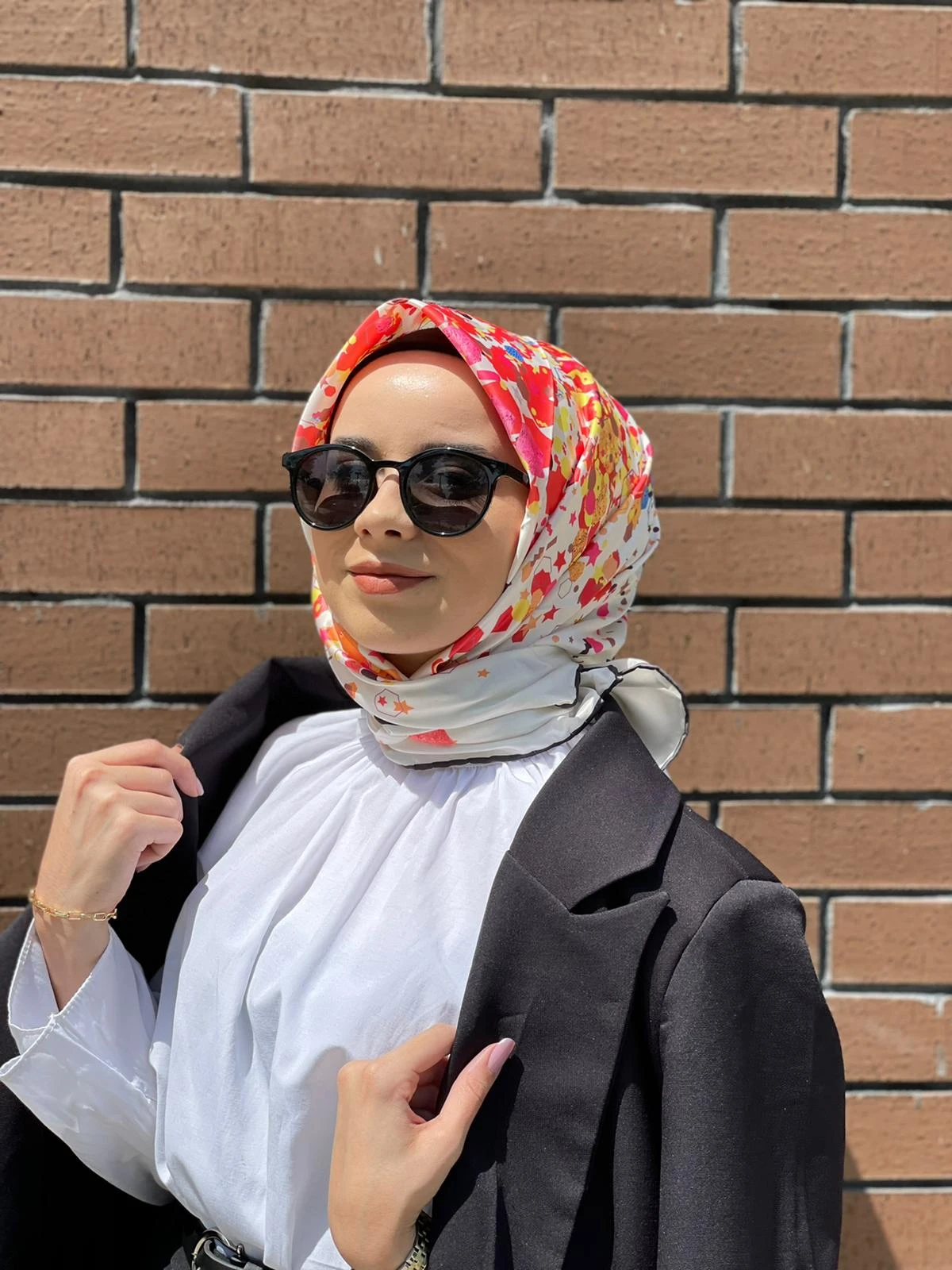 Lady Scarf Eşarp Yıldız Desen