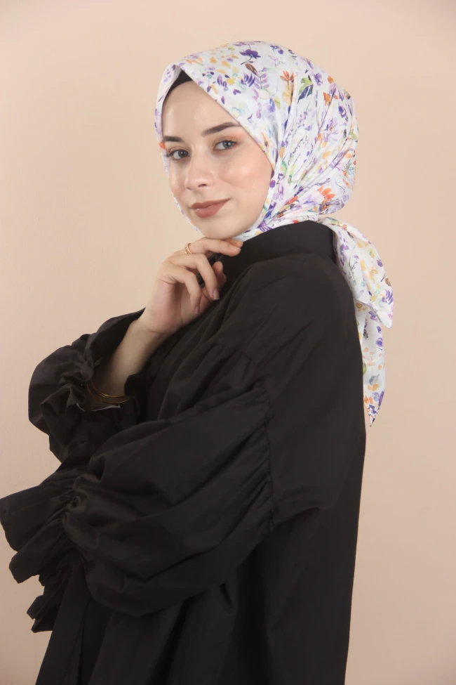 Loryan Scarf Linen Summer Zeytin Dalı Eşarp