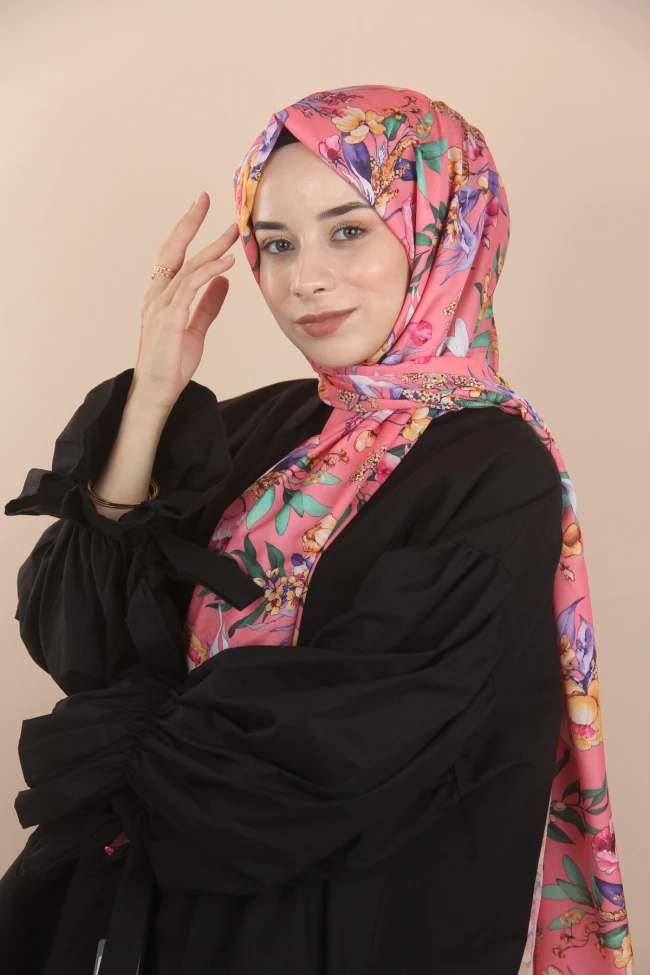 ŞEKER PEMBE Loryan Scarf Linen Summer Gül Şal