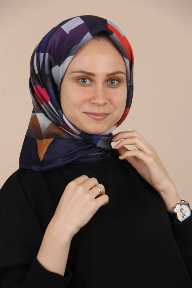 Siyane Scarf Piramit Desen Eşarp