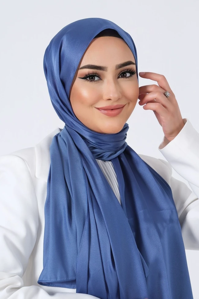 KOT MAVİ Harem Scarf Kristal Saten Şal