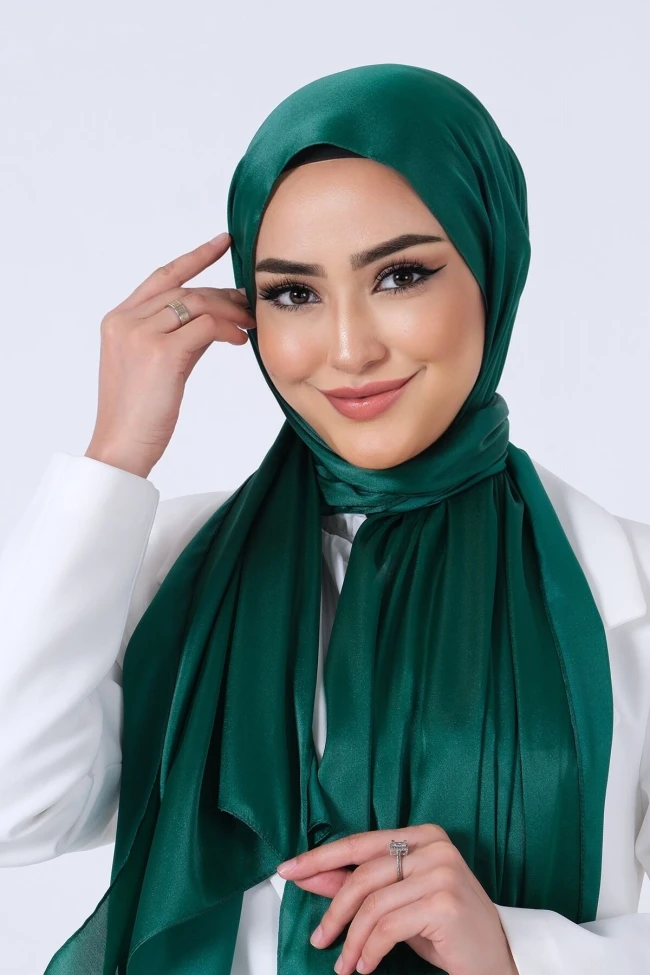 ZÜMRÜT Harem Scarf Kristal Saten Şal