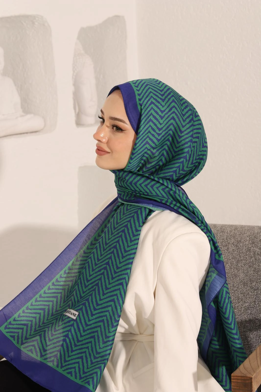 Morcivert Siyane Scarf Ok Desen Şal