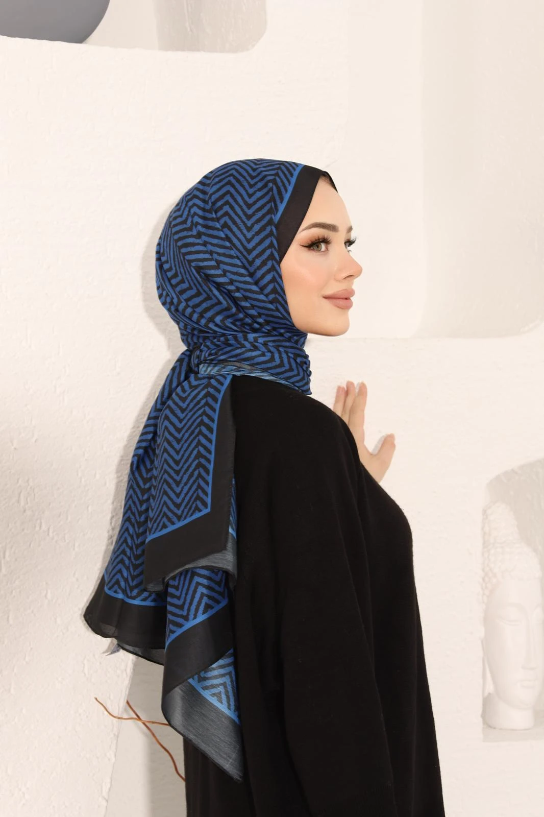 Saks Siyane Scarf Ok Desen Şal