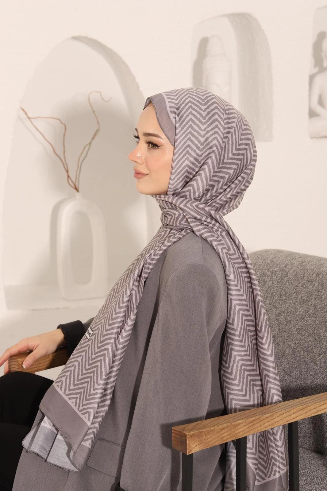 TAŞ Siyane Scarf Ok Desen Şal