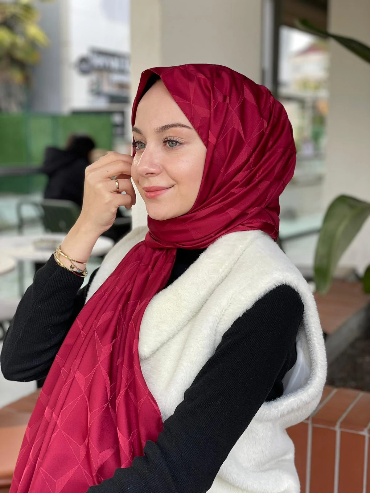 BORDO Loryan Scarf Floş Jakar Cupra Şal