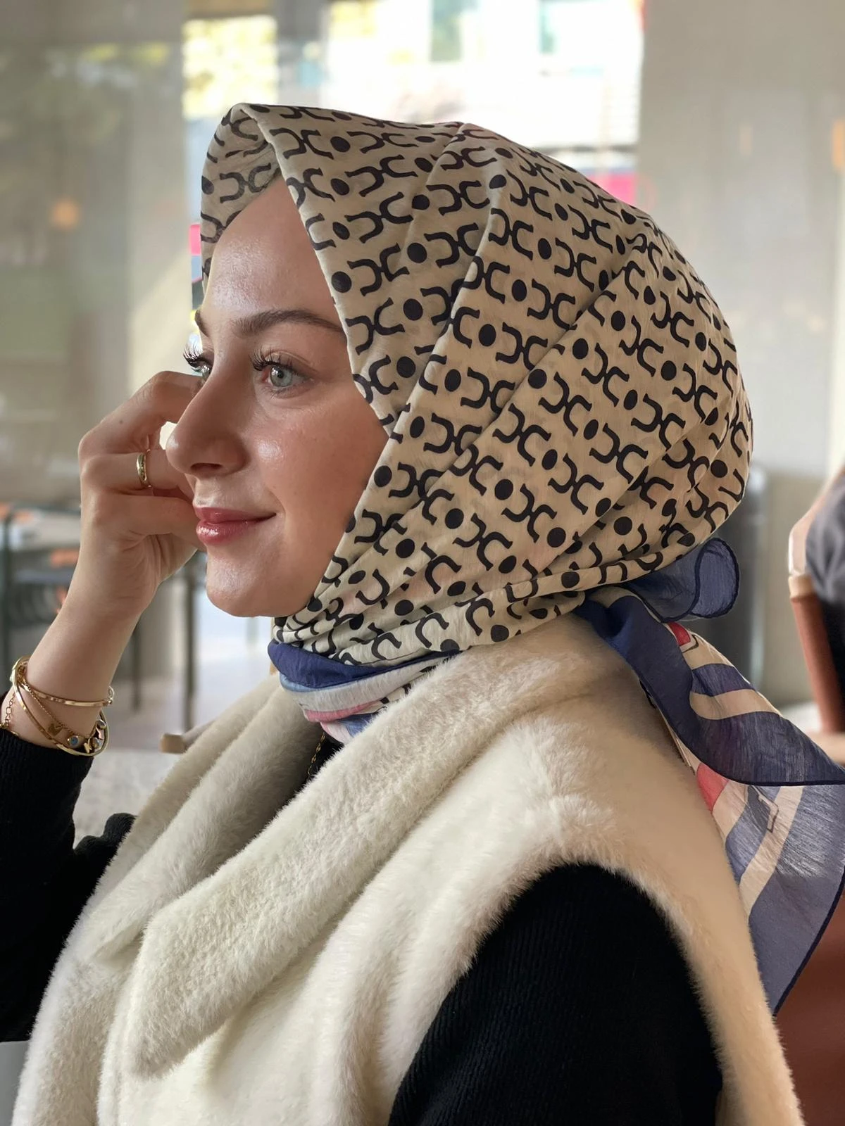 LACİVERT Loryan Scarf Diamond Royal Eşarp