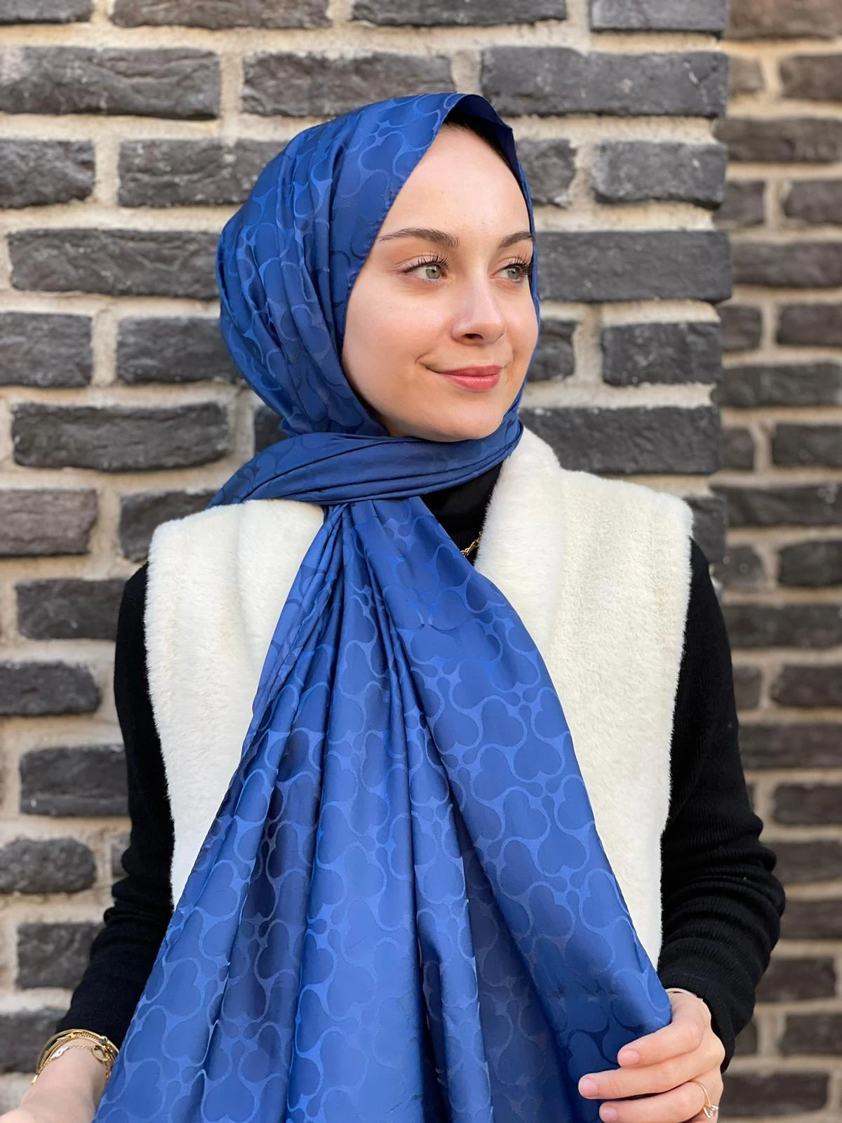 LACİVERT Loryan Scarf Jakar Karmen Şal