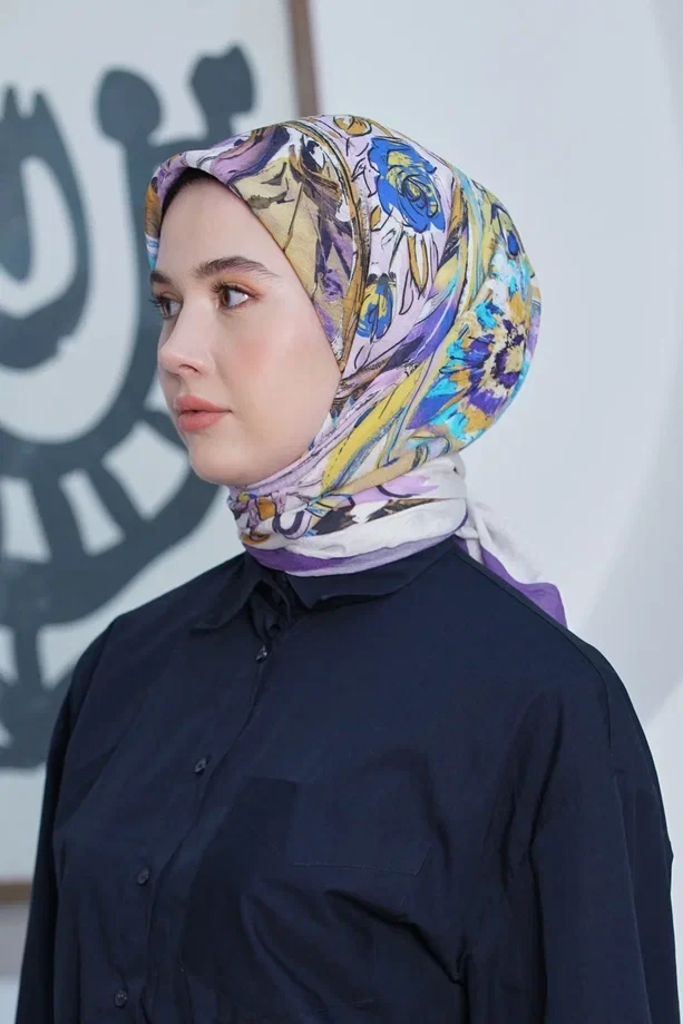 MÜRDÜM Loryan Scarf Desenli Roza Eşarp