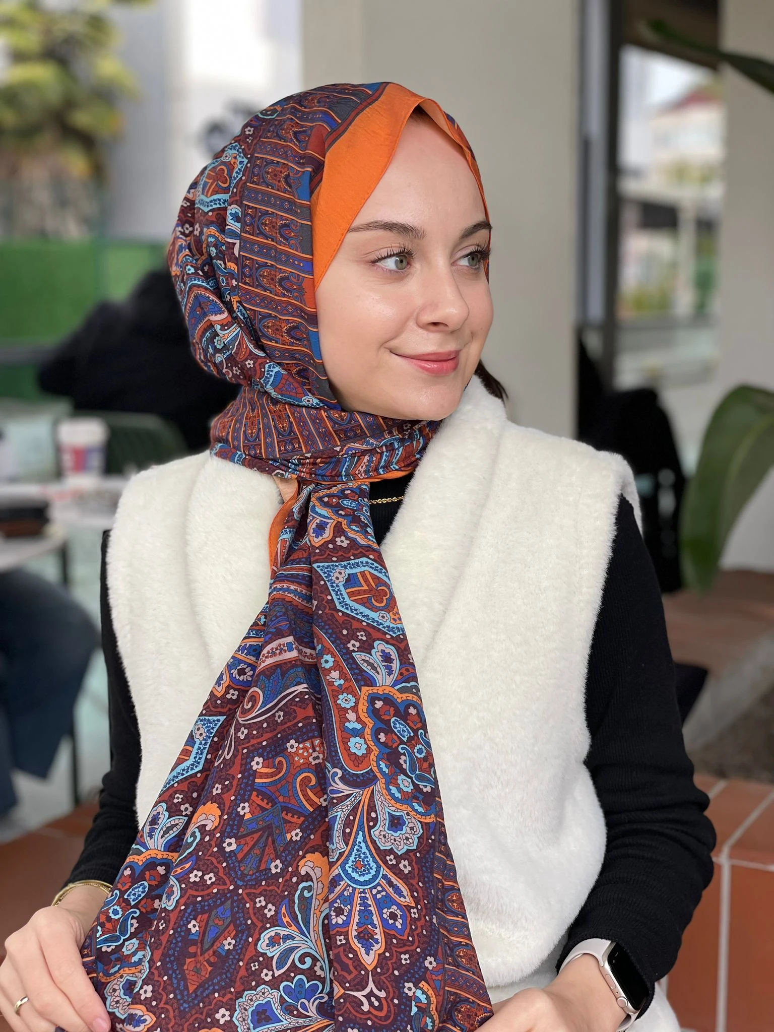 Orange Loryan Scarf Diamond Harmony Şal