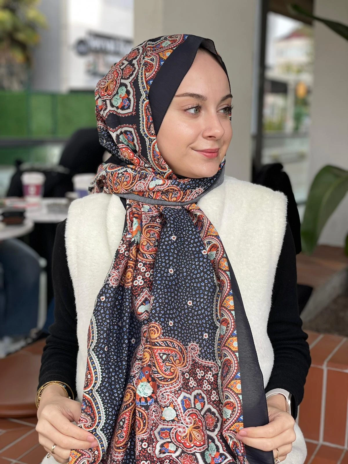 SİYAH Loryan Scarf Diamond Mila Şal