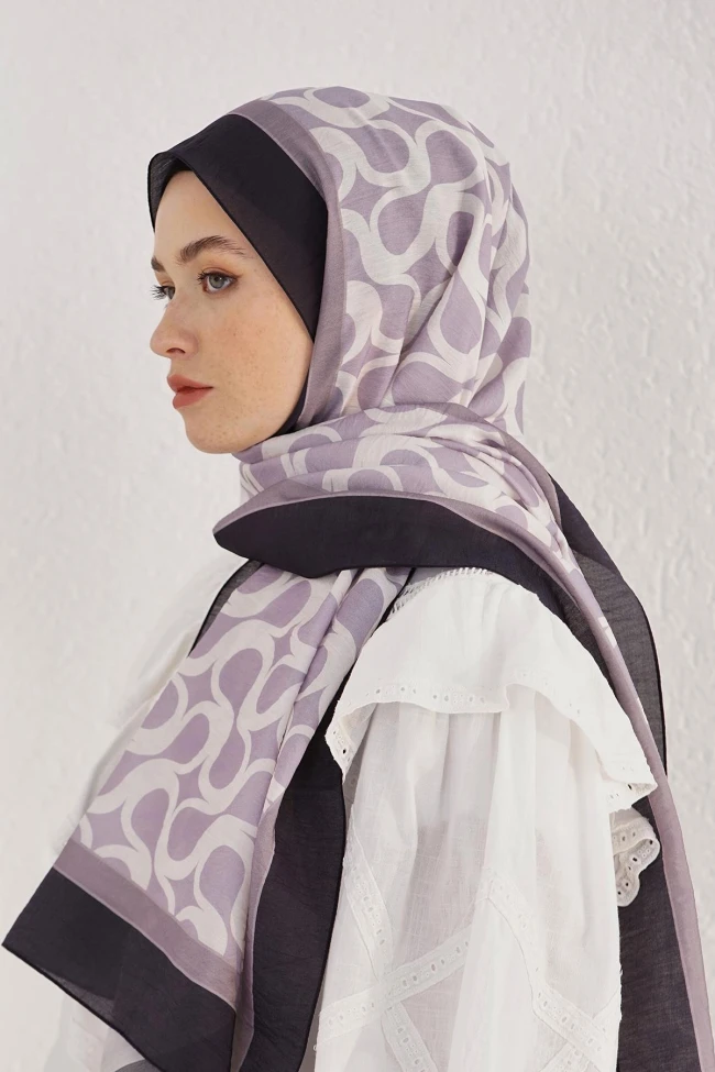 SİYAH Loryan Scarf Diamond Mirror Şal