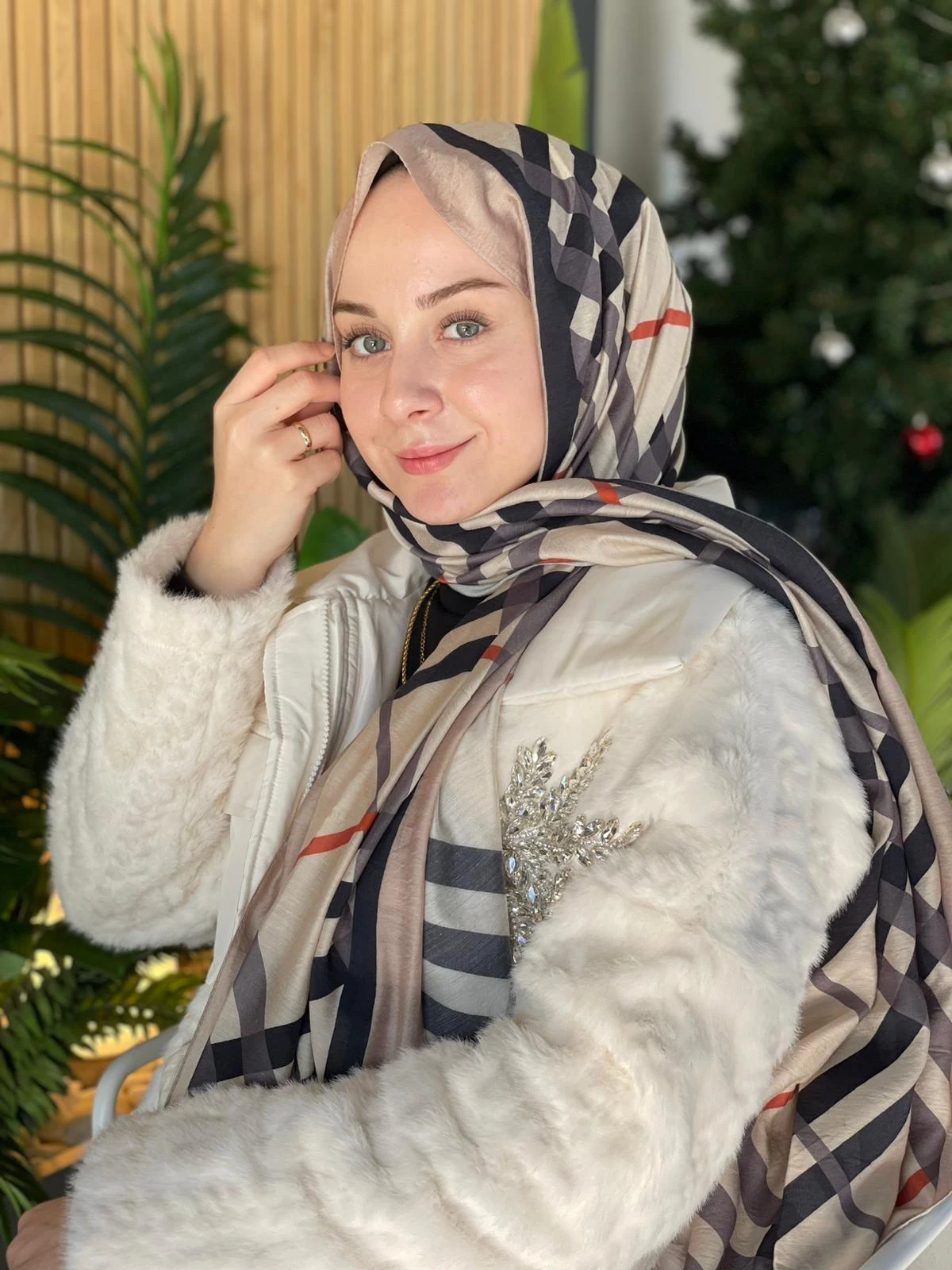 BEJ Loryan Scarf Diamond Ekose Şal