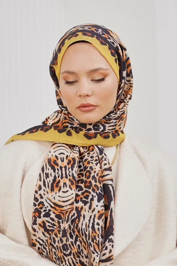 Hardal Loryan Scarf Diamond Leopar Şal