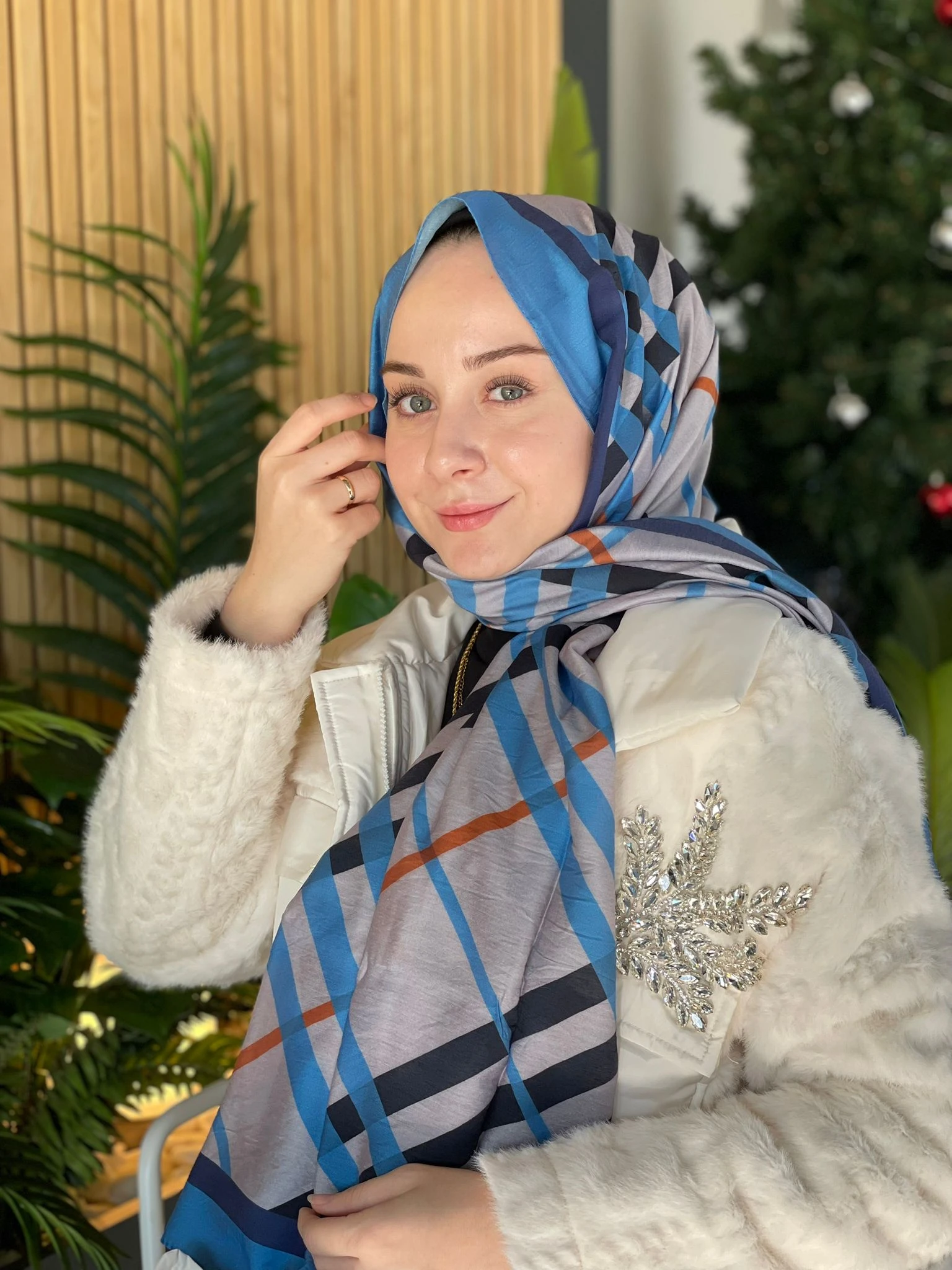 İNDİGO Loryan Scarf Diamond Ekose Şal