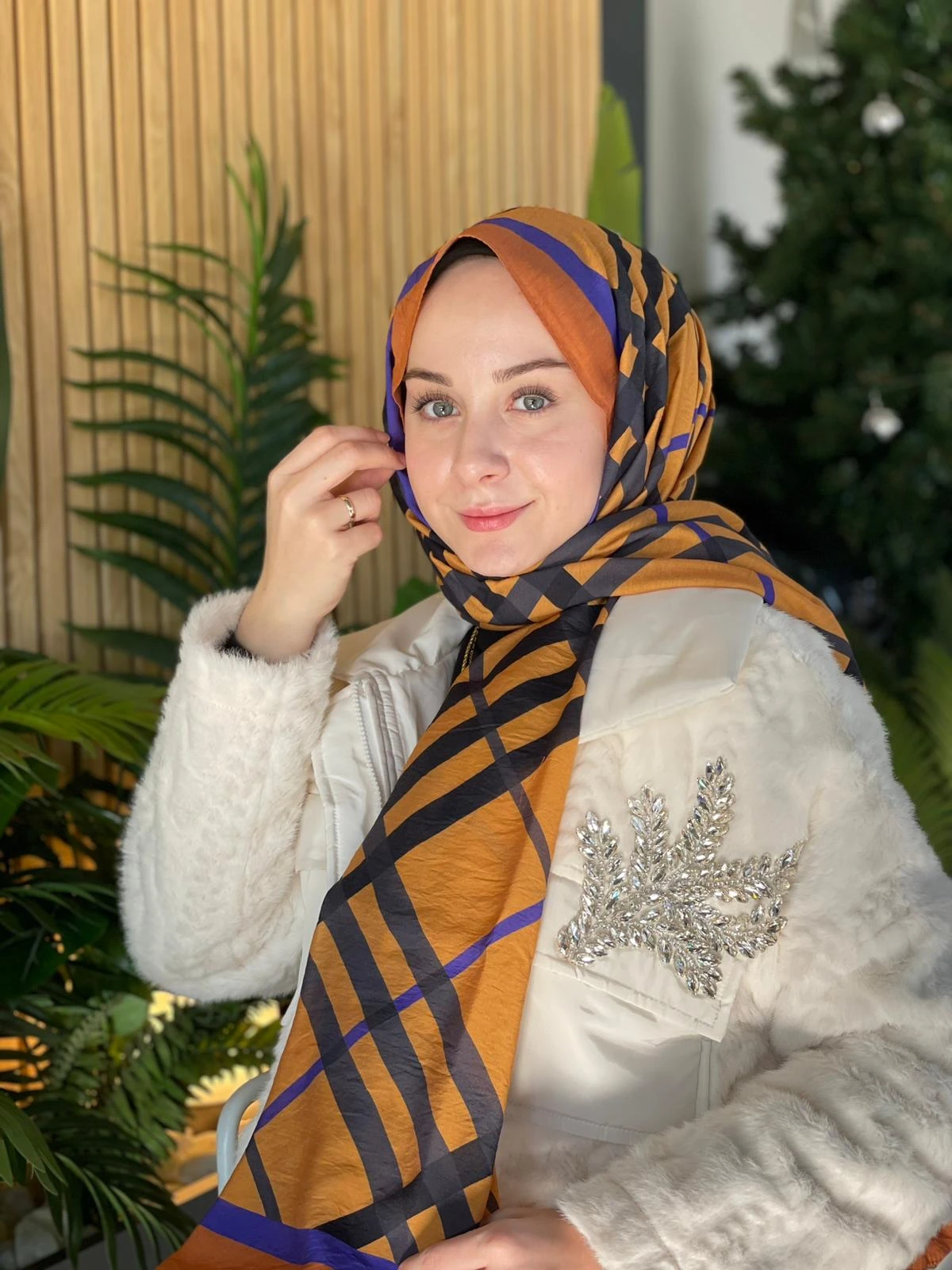 Kiremit Loryan Scarf Diamond Ekose Şal