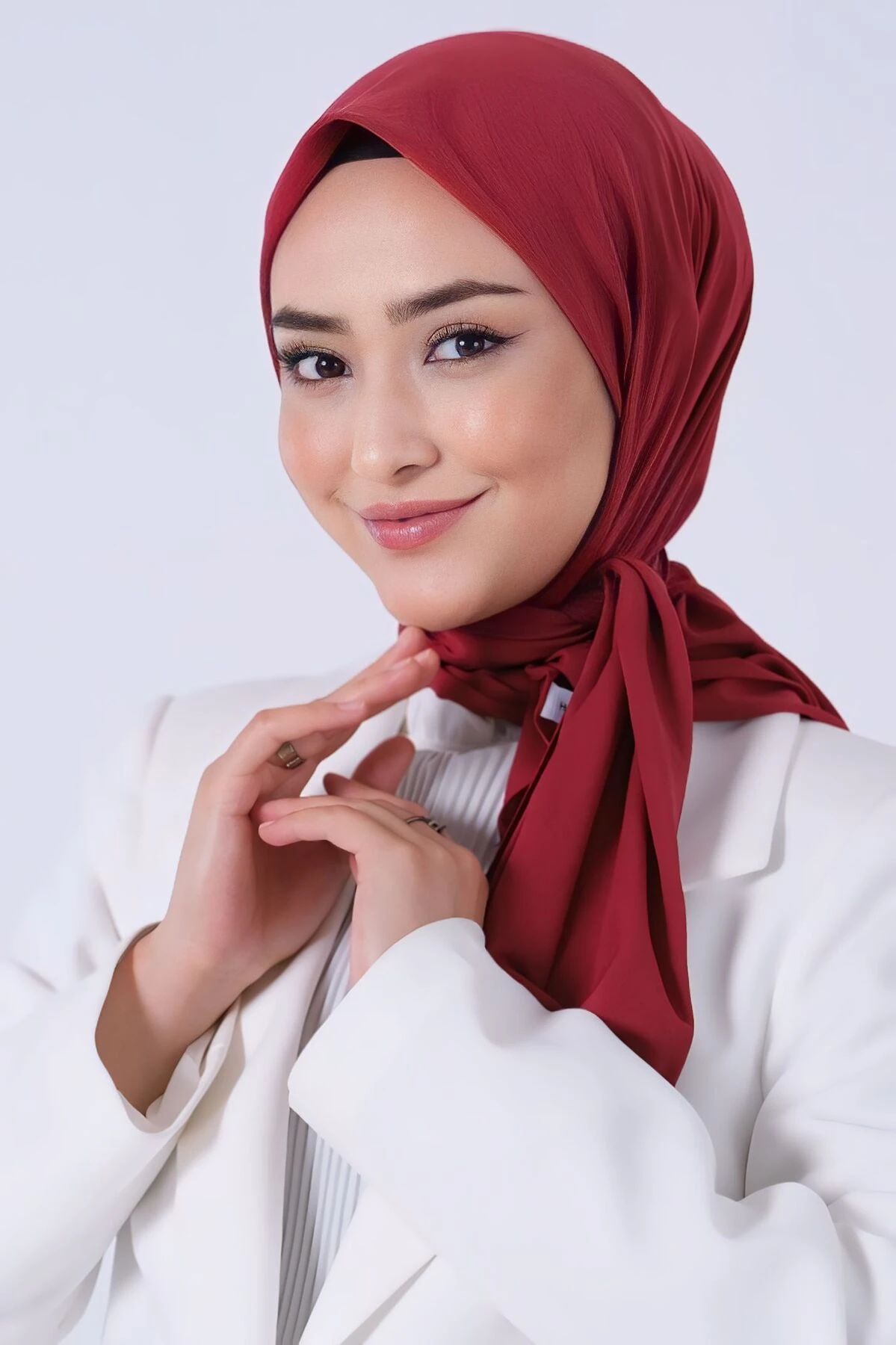 Bordo Harem Scarf Lino Jakar Eşarp