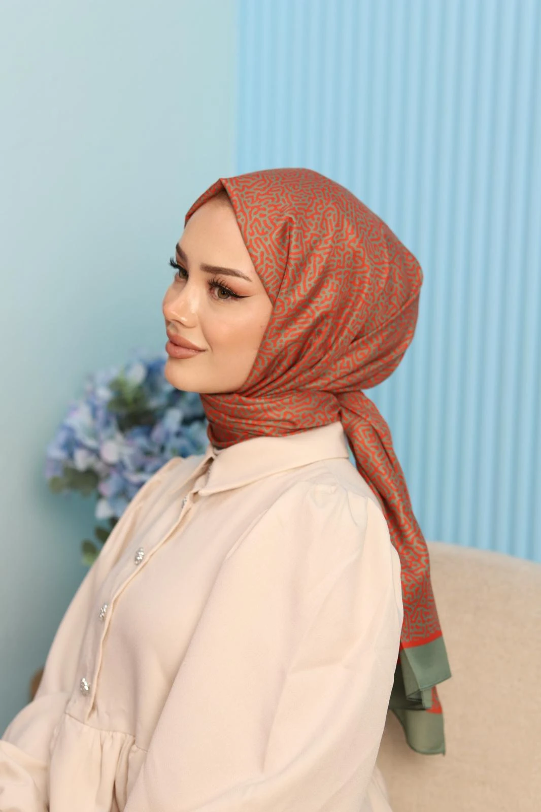 10 Siyane Scarf Karışık Desen Şal