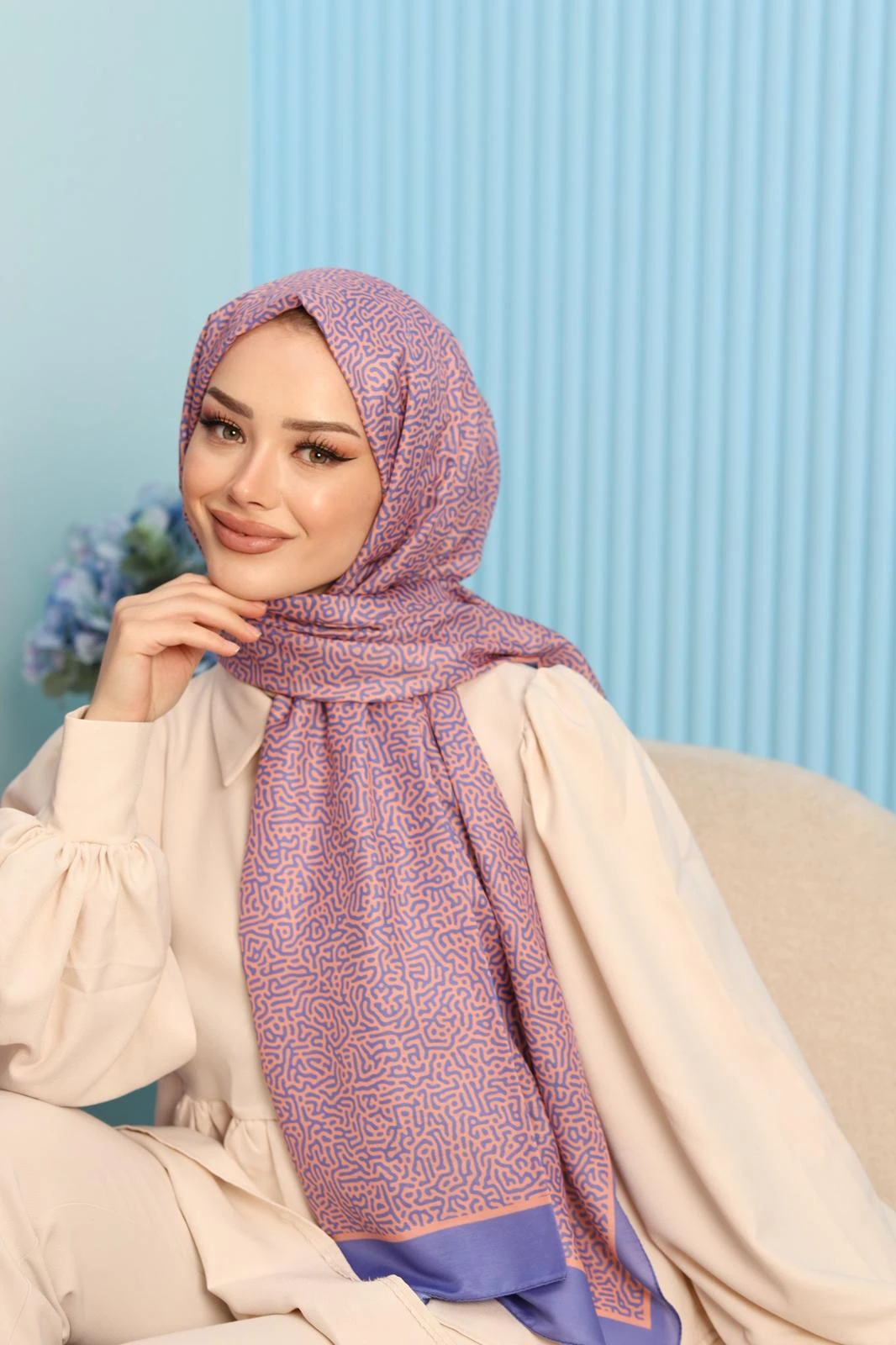 25 Siyane Scarf Karışık Desen Şal