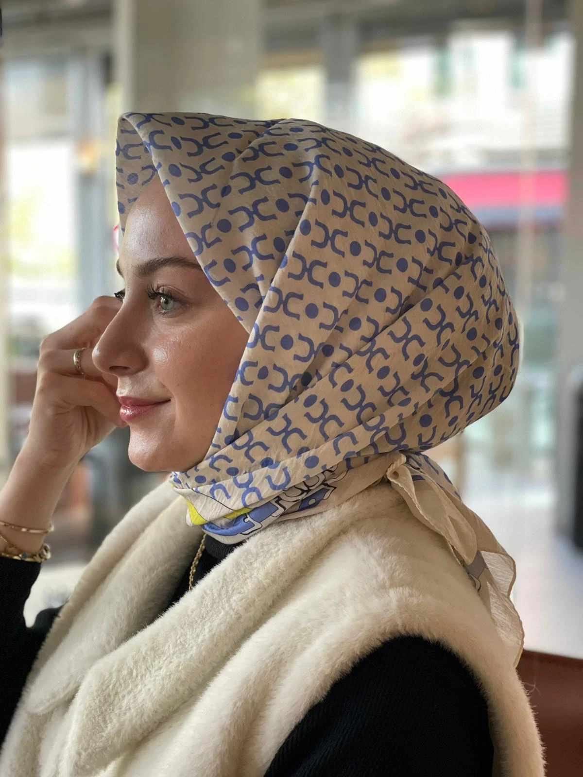 BEJ Loryan Scarf Diamond Royal Eşarp