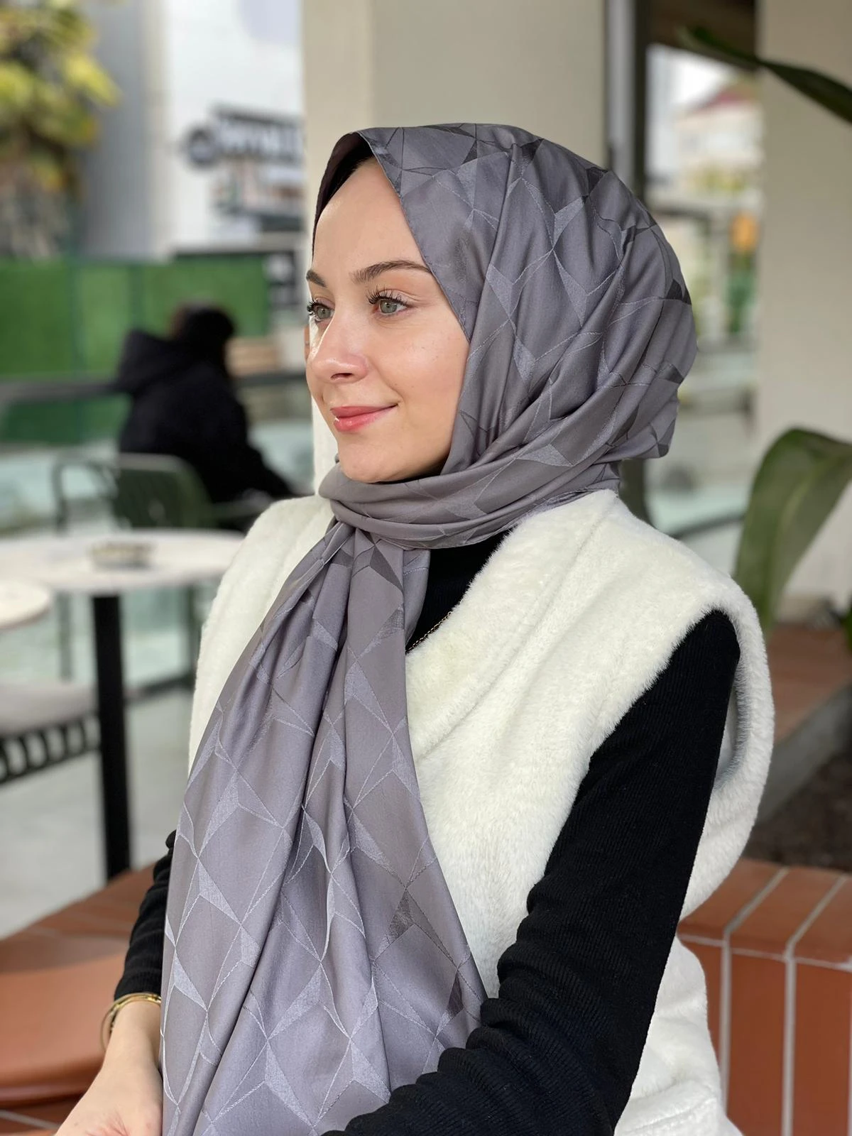 Füme Loryan Scarf Floş Jakar Cupra Şal