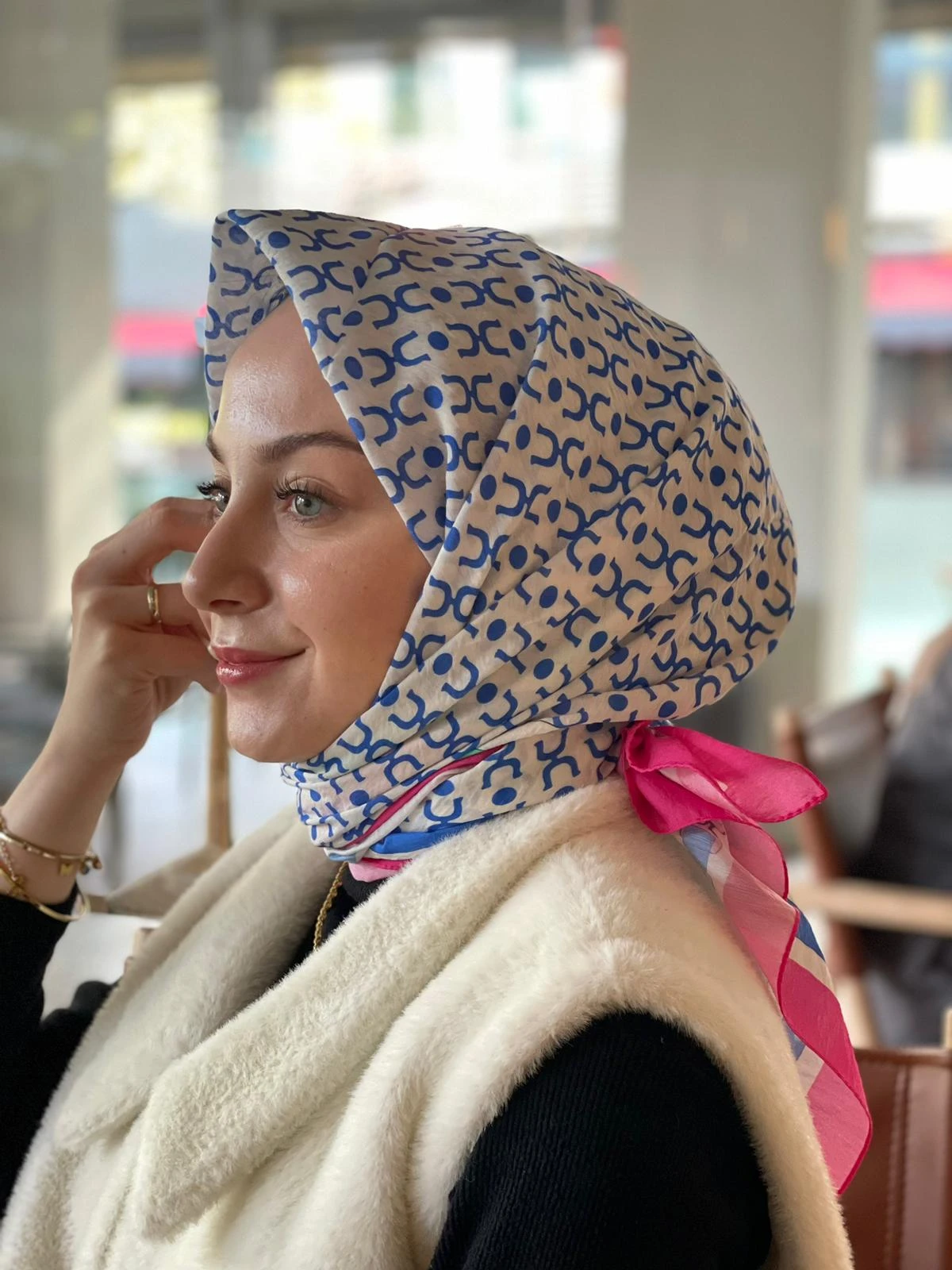 Fuşya Loryan Scarf Diamond Royal Eşarp