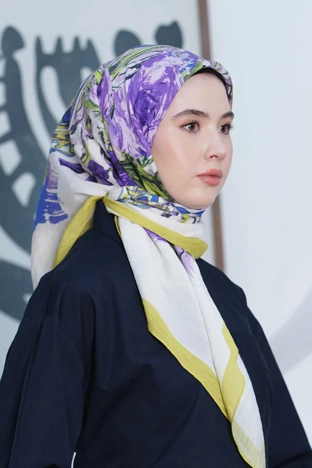 Hardal Loryan Scarf Desenli Roza Eşarp