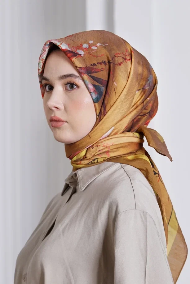 Hardal Loryan Scarf Diamond Flor Eşarp