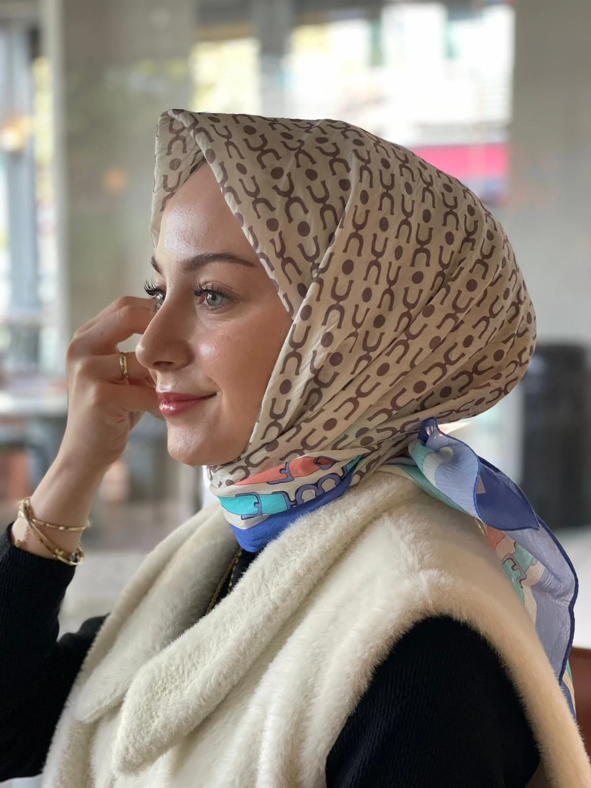 İNDİGO Loryan Scarf Diamond Royal Eşarp