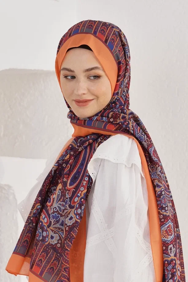 Orange Loryan Scarf Linen Harmony Şal