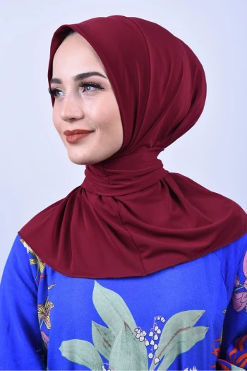 BORDO Sendy Çıtçıtlı Fular Hijab