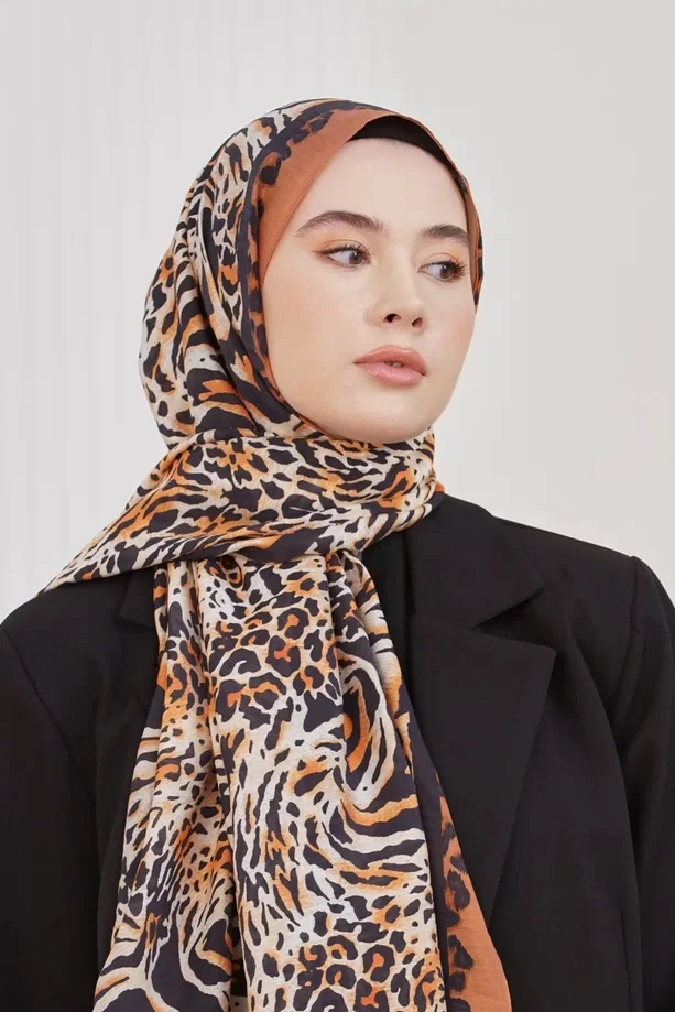 Kiremit Loryan Scarf Diamond Leopar Şal