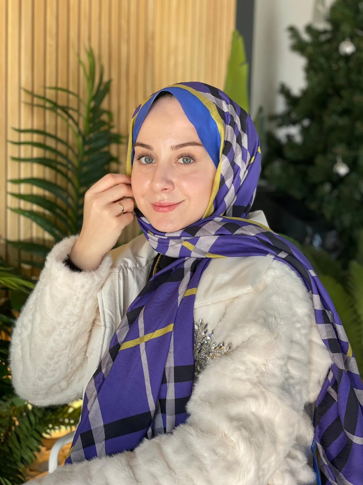 Saks Loryan Scarf Diamond Ekose Şal