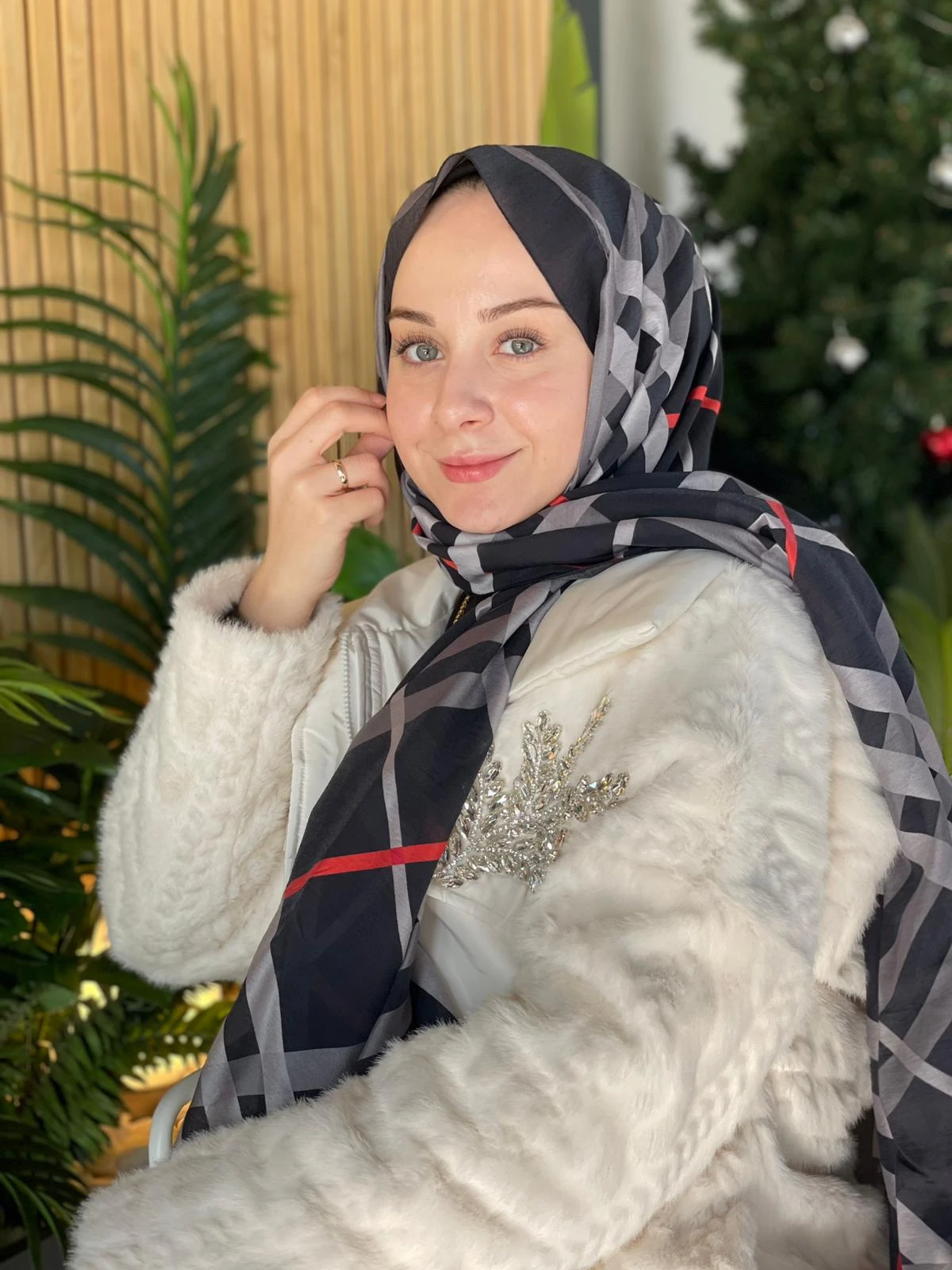 SİYAH Loryan Scarf Diamond Ekose Şal