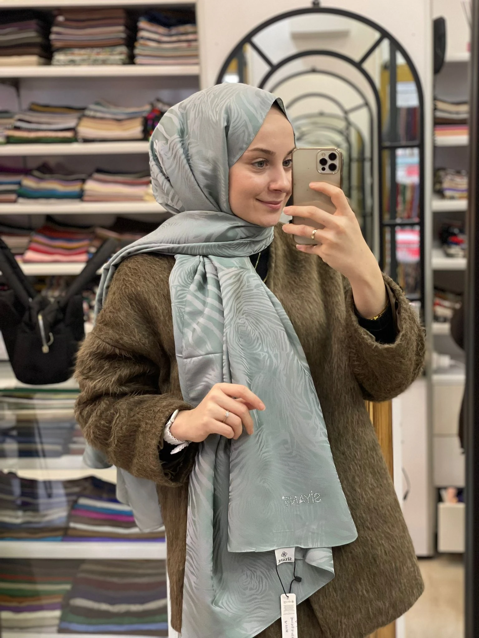 Çağla Siyane Scarf Jakar Zebra Desen Şal