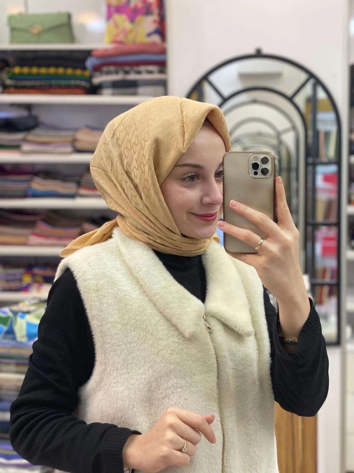 Koyu Bej Harem Scarf Perla Eşarp