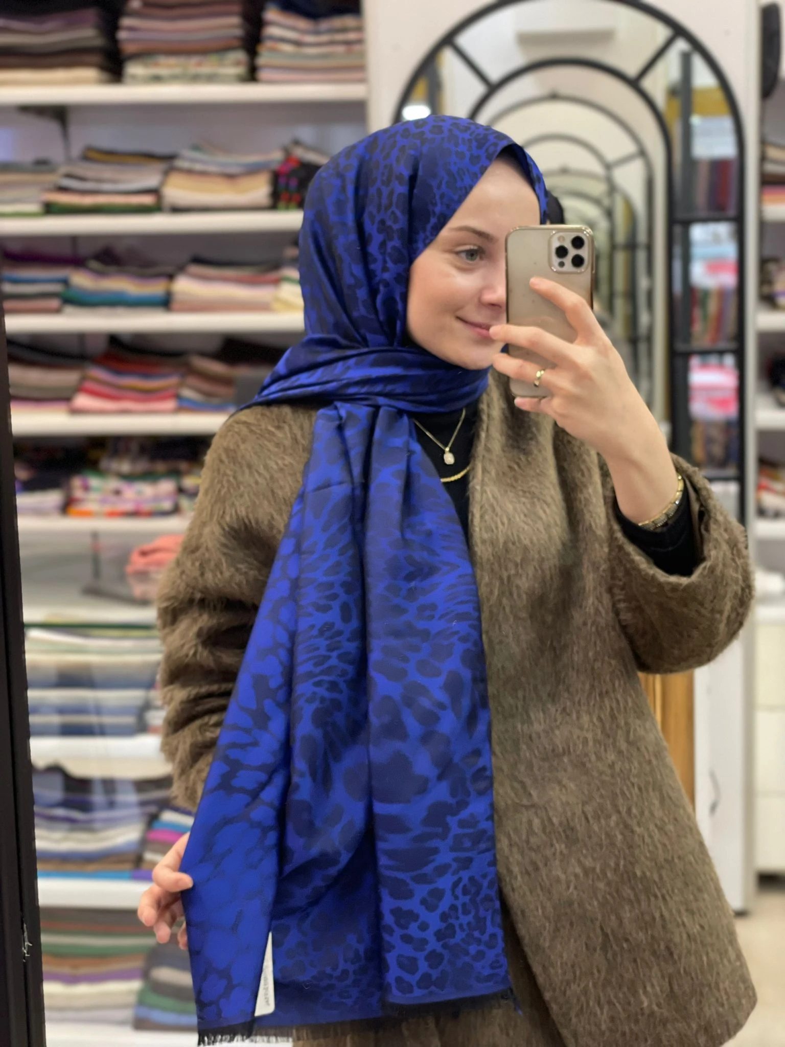 Morcivert Siyane Scarf Jakar Leopar Desen Şal