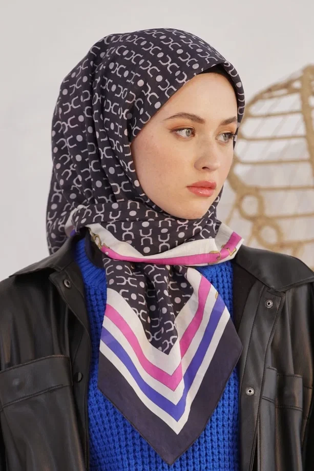 SİYAH Loryan Scarf Diamond Royal Black Eşarp