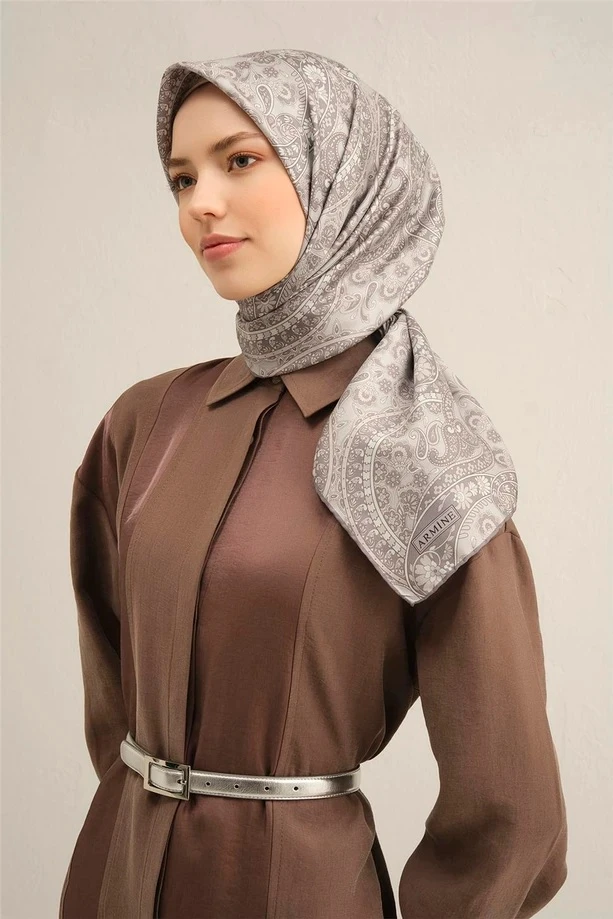 02 Armine Twill İpek Eşarp 9304D