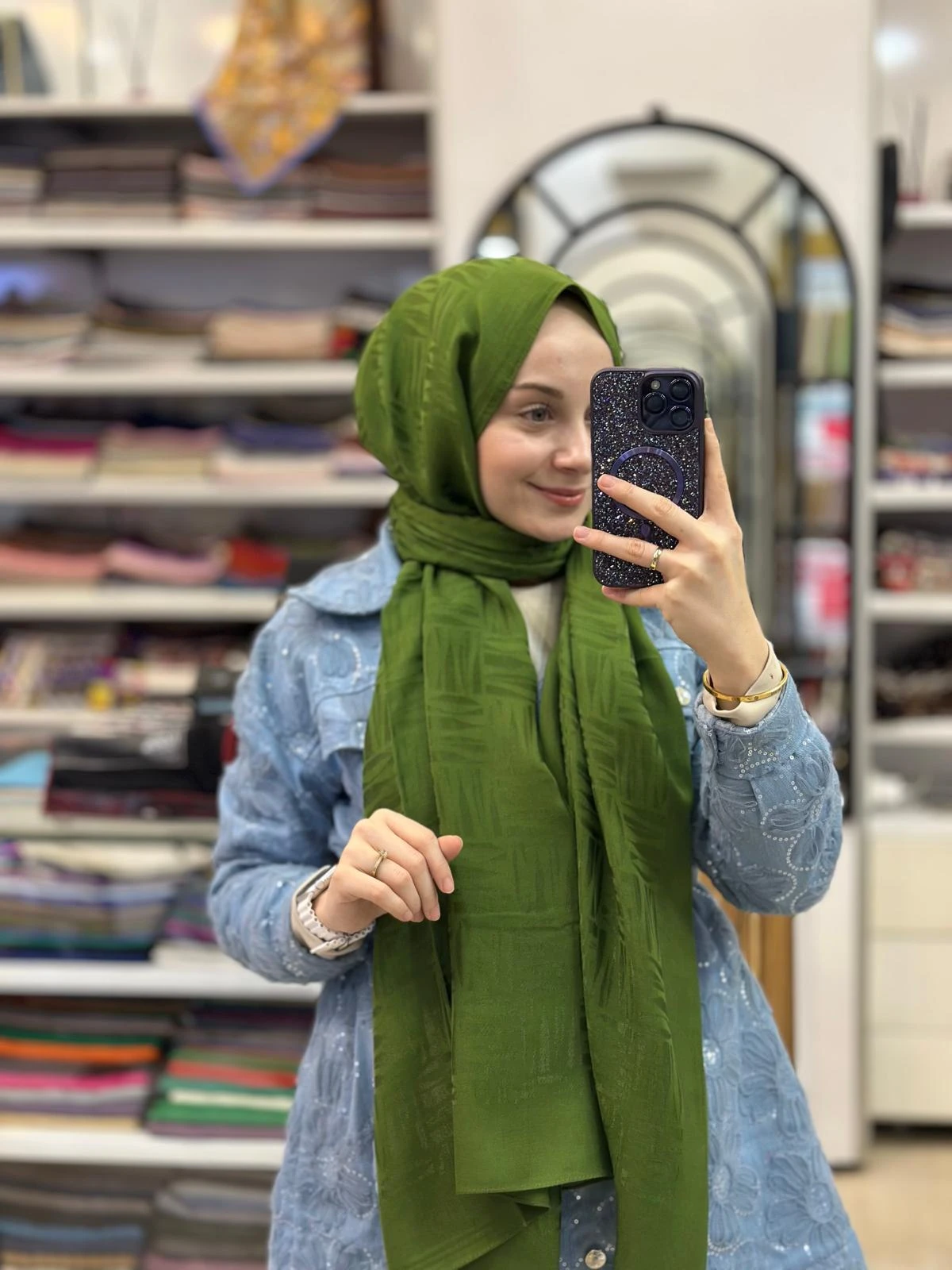 YEŞİL Harem Scarf Lyocell Elisa Şal